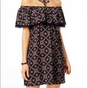 TRIXXI dress juniors off the shoulder shift dress